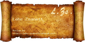 Lehr Zsanett névjegykártya